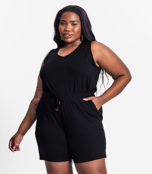 Conjunto Feminino Plus Size 3 Peças Secret Glam Preto