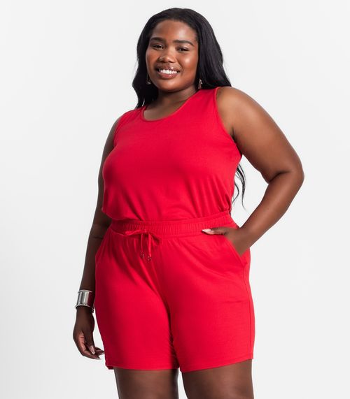 Conjunto Feminino Plus Size 3 Peças Secret Glam Vermelho