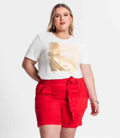 Bermuda Plus Size Feminina Secret Glam Vermelho