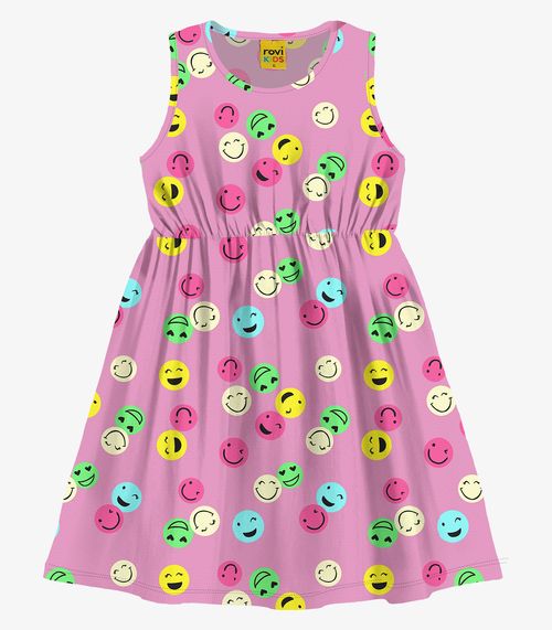 Vestido Infantil Estampado Rovi Kids Rosa
