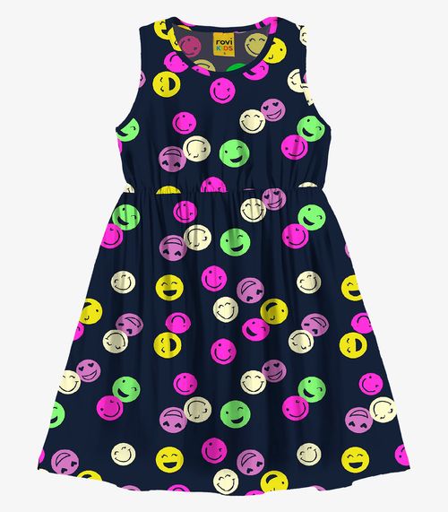 Vestido Infantil Estampado Rovi Kids Azul