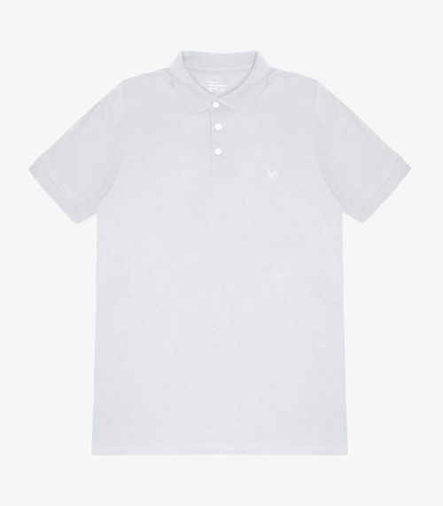 Camisa Polo Básica Plus Size MMT Branco