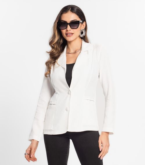 Blazer Feminino De Microfibra Misso Off White