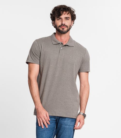 Camisa Polo Básica MMT Cinza