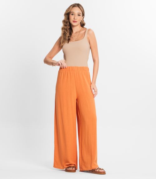 Calça Feminina Pantalona Lisa Select Laranja