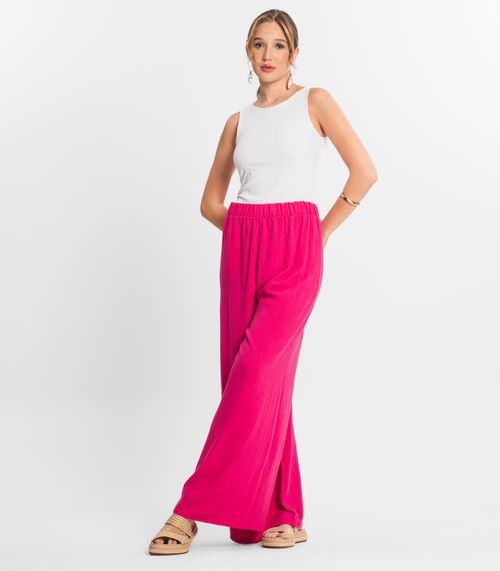 Calça Feminina Pantalona Lisa Select Rosa