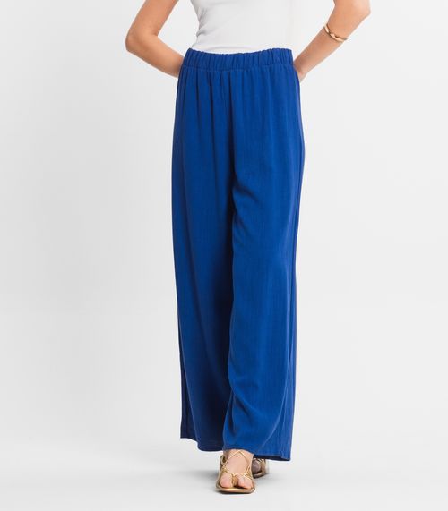 Calça Feminina Pantalona Lisa Select Azul