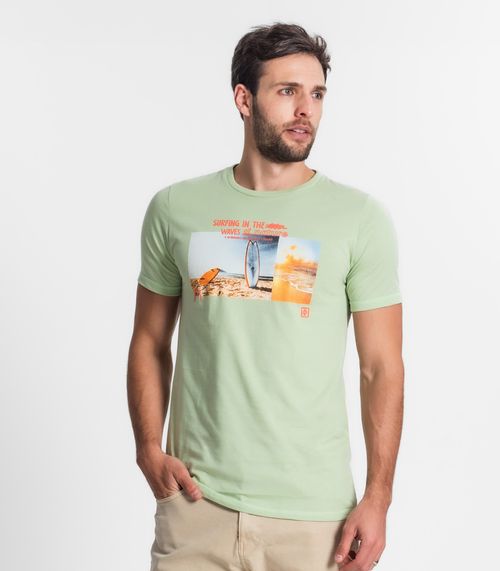 Camiseta Masculina Estampada Diametro Verde