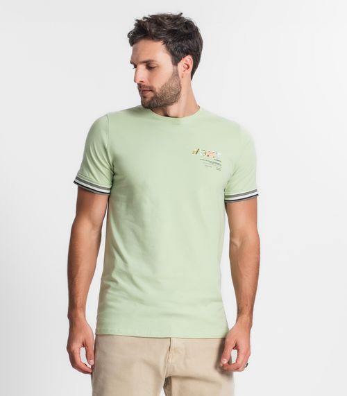 Camiseta De Cotton Leve Maculina Diametro Verde