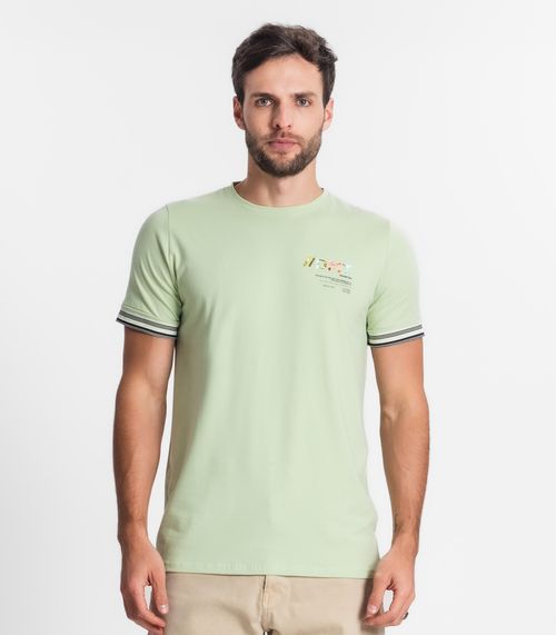 Camiseta De Cotton Leve Maculina Diametro Verde