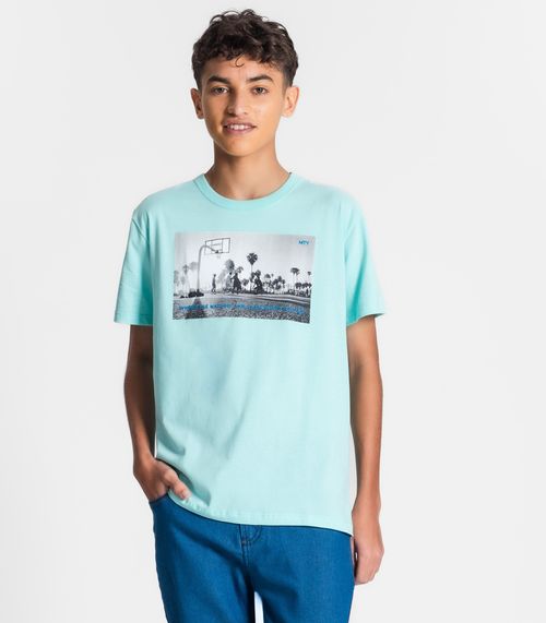 Camiseta Juvenil Masculina Minty Azul