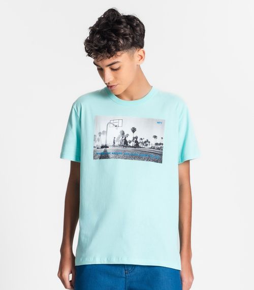 Camiseta Juvenil Masculina Minty Azul