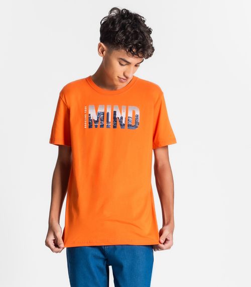 Camiseta Juvenil Masculina Mind Minty Laranja