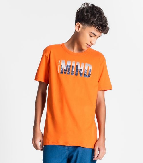 Camiseta Juvenil Masculina Mind Minty Laranja