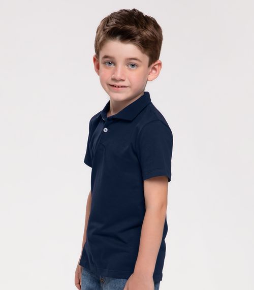 Camisa Polo Juvenil Meia Malha  Trick Nick Azul