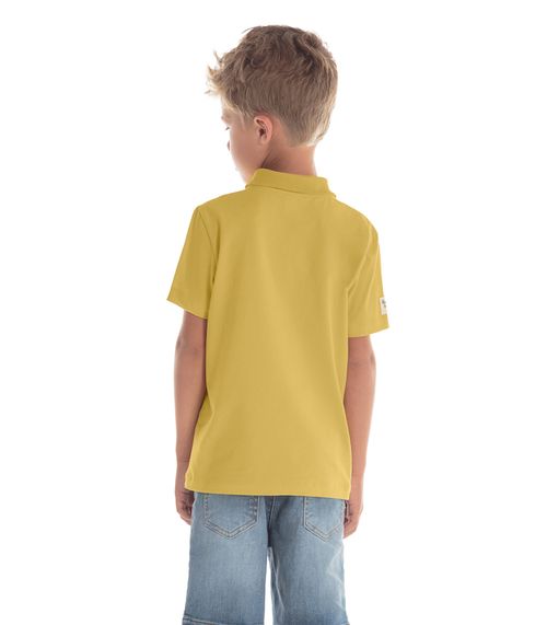 Camisa Polo Juvenil Meia Malha  Trick Nick Amarelo