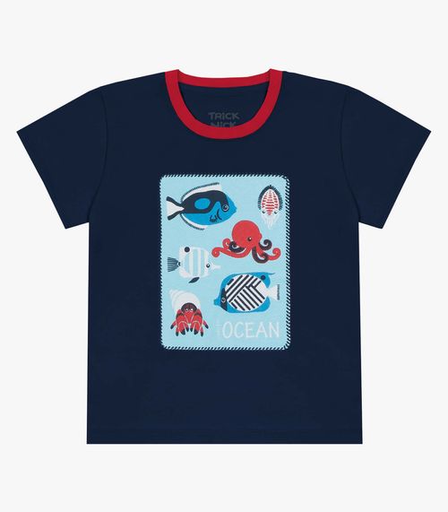 Camiseta Infantil Masculina Trick Nick Azul