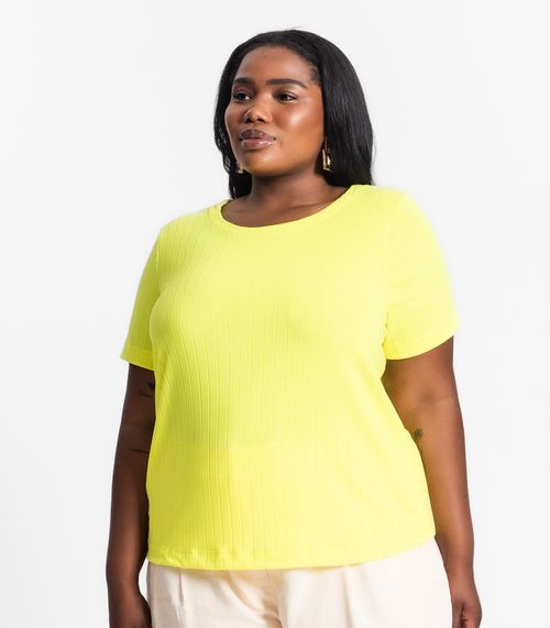 Blusa Malha Delicate Plus Infinita Cor Amarelo