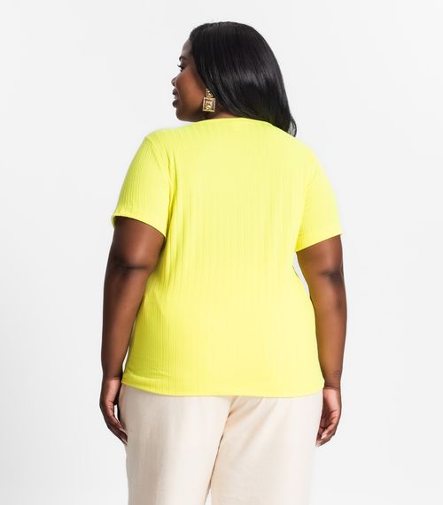 Blusa Malha Delicate Plus Infinita Cor Amarelo