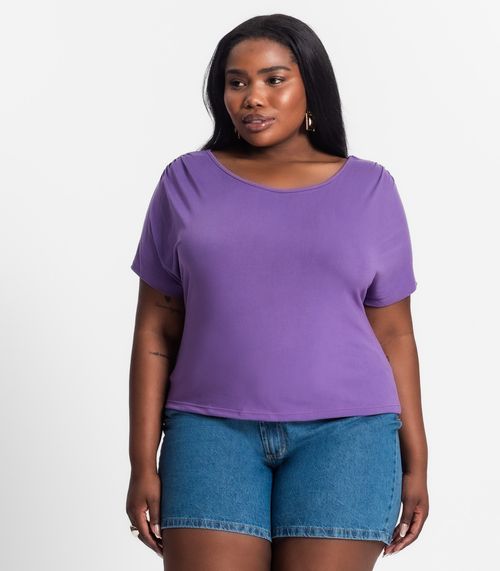 Blusa Lisa Plus Infinita Cor Roxo