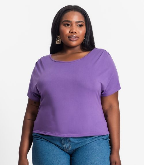 Blusa Lisa Plus Infinita Cor Roxo