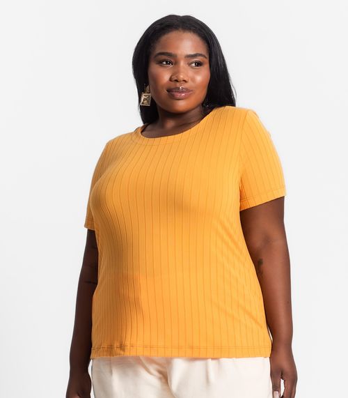 Blusa Malha Delicate Plus Infinita Cor Amarelo