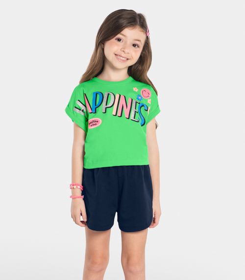 Conjunto Infantil Blusa Com Shorts Rovi Kids Verde