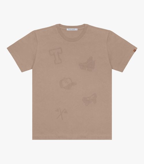 Camiseta Infantil Em Meia Malha Trick Nick Marrom