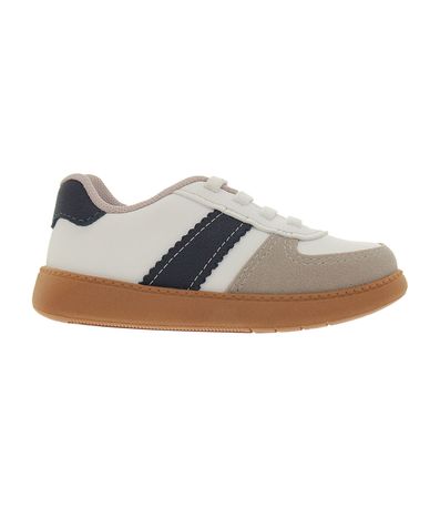 Tênis Casual Molekinho Branco e Marinho Infantil Masculino