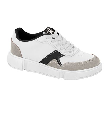Tênis Casual Molekinha Branco e Preto Juvenil Masculino