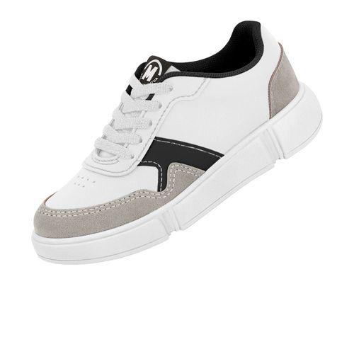 Tênis Casual Molekinha Branco e Preto Juvenil Masculino