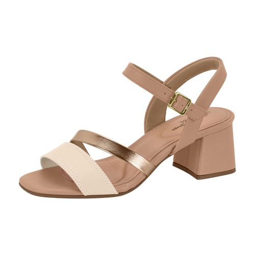 Sandália Salto Modare Creme e Nude Feminina