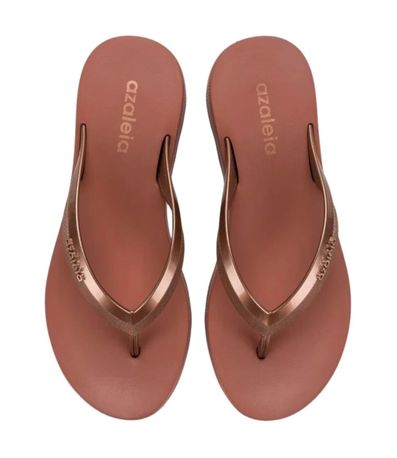 Tamanco Anabela Azaleia Cobre e Nude Feminino