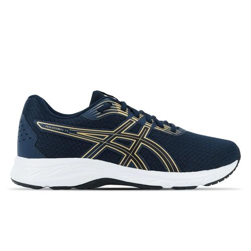 Tênis Esportivo Asics Raiden 4 Azul Escuro e Ouro Masculino