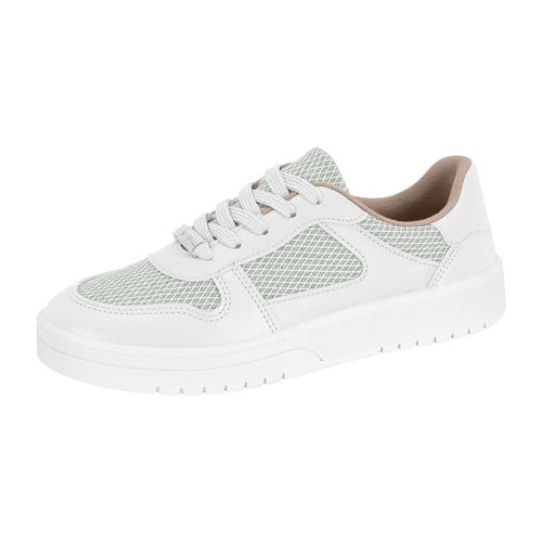 Tênis Casual Moleca Branco e Prata Feminino