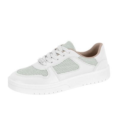 Tênis Casual Moleca Branco e Prata Feminino