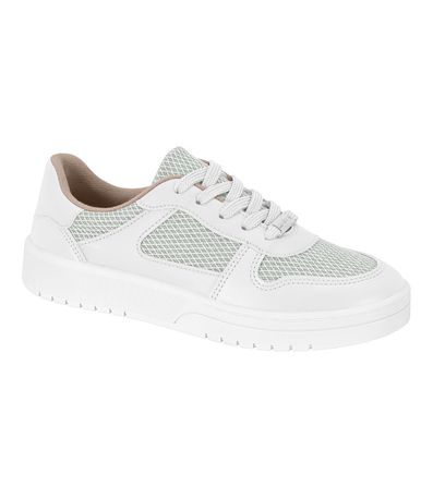 Tênis Casual Moleca Branco e Prata Feminino