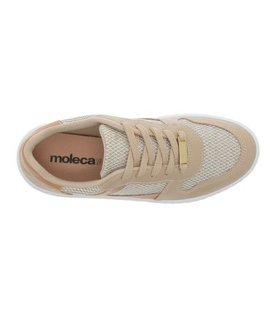 Tênis Casual Moleca Bege e Branco Feminino