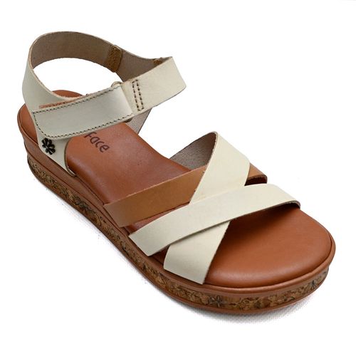 Sandália Flatform New Face Manteiga e Nuts Feminina