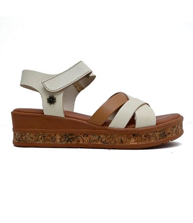 Sandália Flatform New Face Manteiga e Nuts Feminina