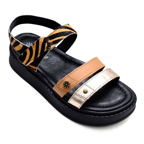 Sandália Flatform New Face Metalizado Glace Mix Feminina