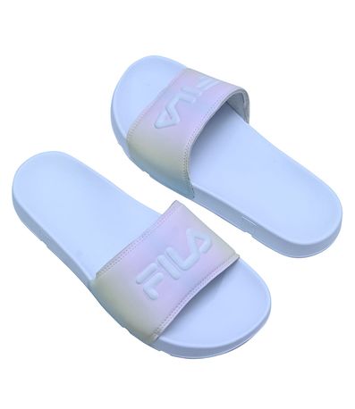 Chinelo Slide Fila Drifter Basic Branco e Lilás Feminino