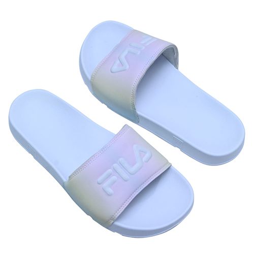 Chinelo Slide Fila Drifter Basic Branco e Lilás Feminino