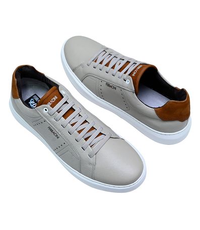 Sapatênis Casual Ferracini Marvin Cinza Claro e Caramelo Masculino