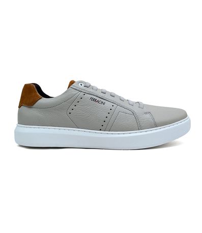 Sapatênis Casual Ferracini Marvin Cinza Claro e Caramelo Masculino