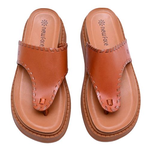 Tamanco Flatform New Face Damasco e Telha New Feminino