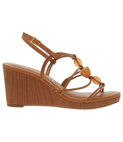 Sandália Anabela Vizzano Camel Feminina