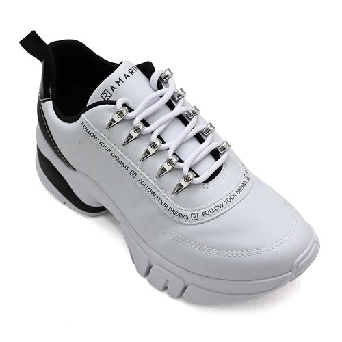 Tênis Casual Vintage Ramarim Branco e Preto Feminino
