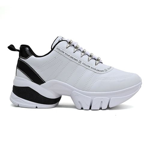 Tênis Casual Vintage Ramarim Branco e Preto Feminino