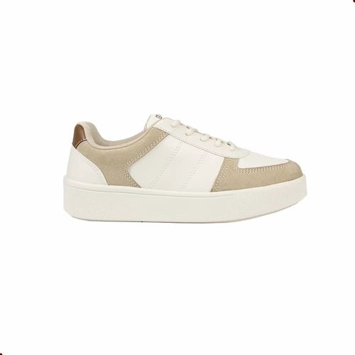 Tênis Casual Flatform Ramarim Creme e Nude Feminino